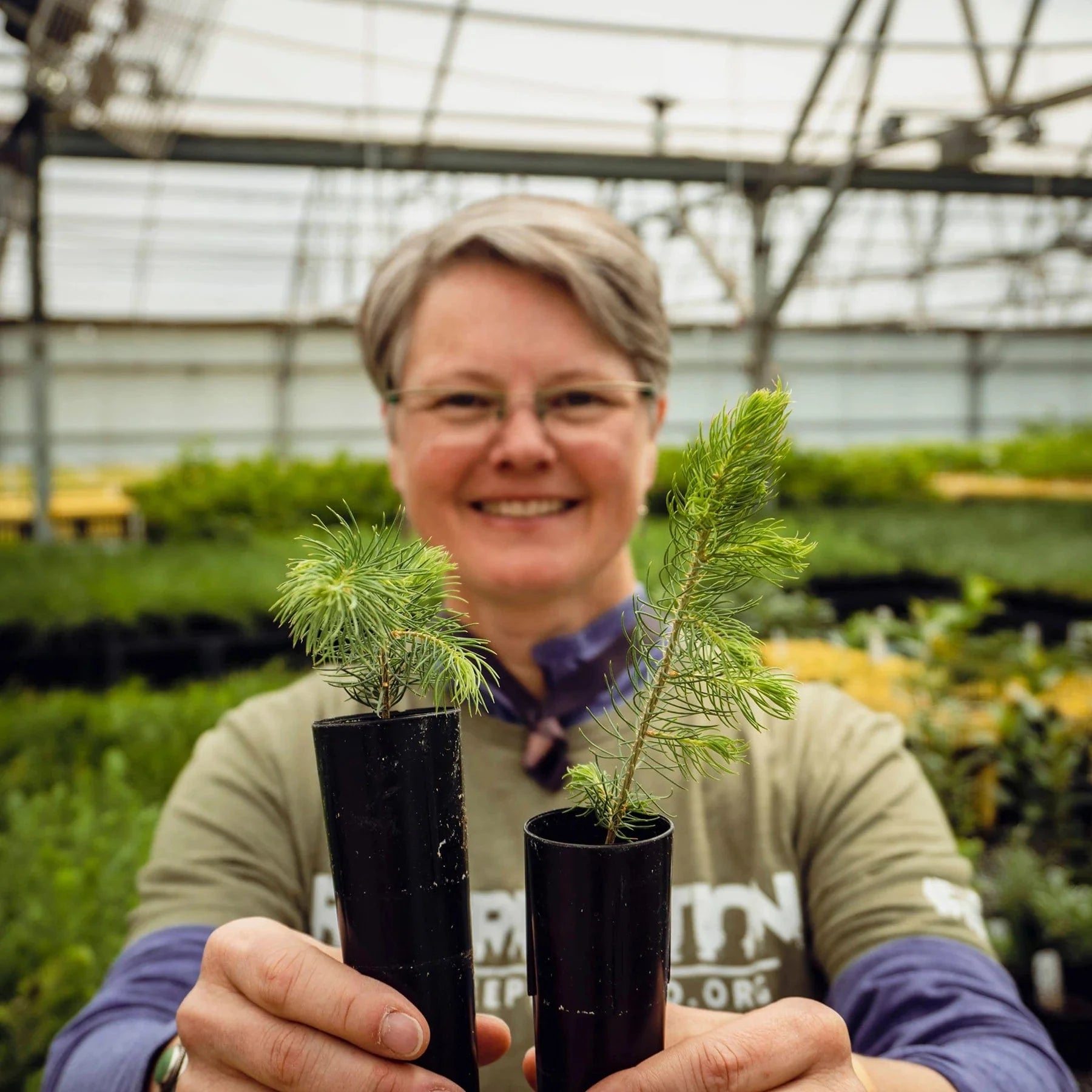breece at tree nursery earth week