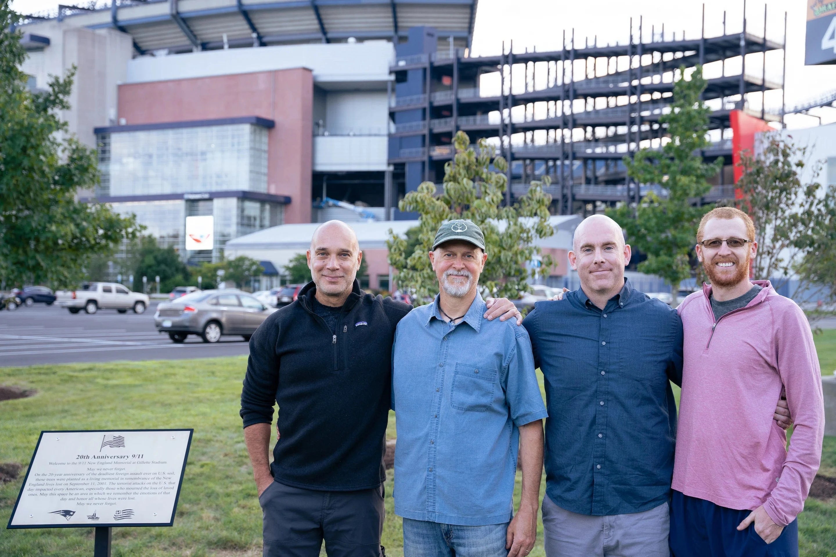 men in front of gillette stadium