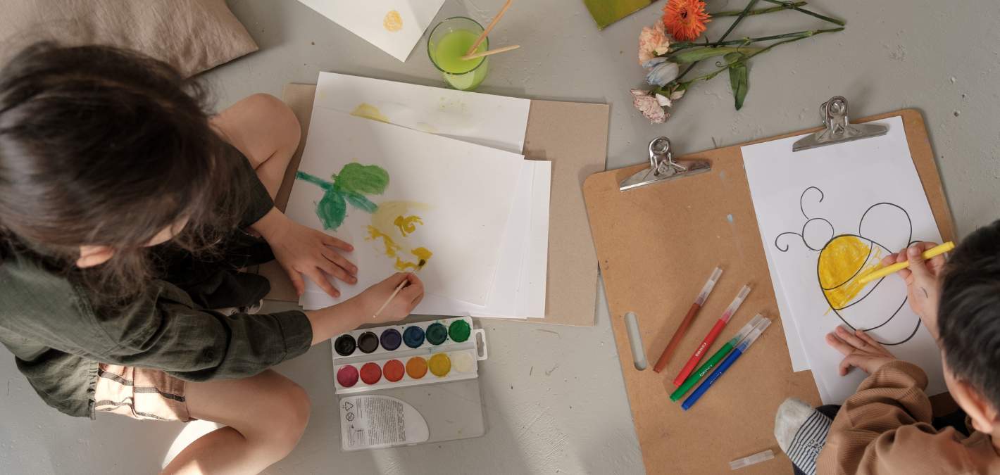 kids painting nature