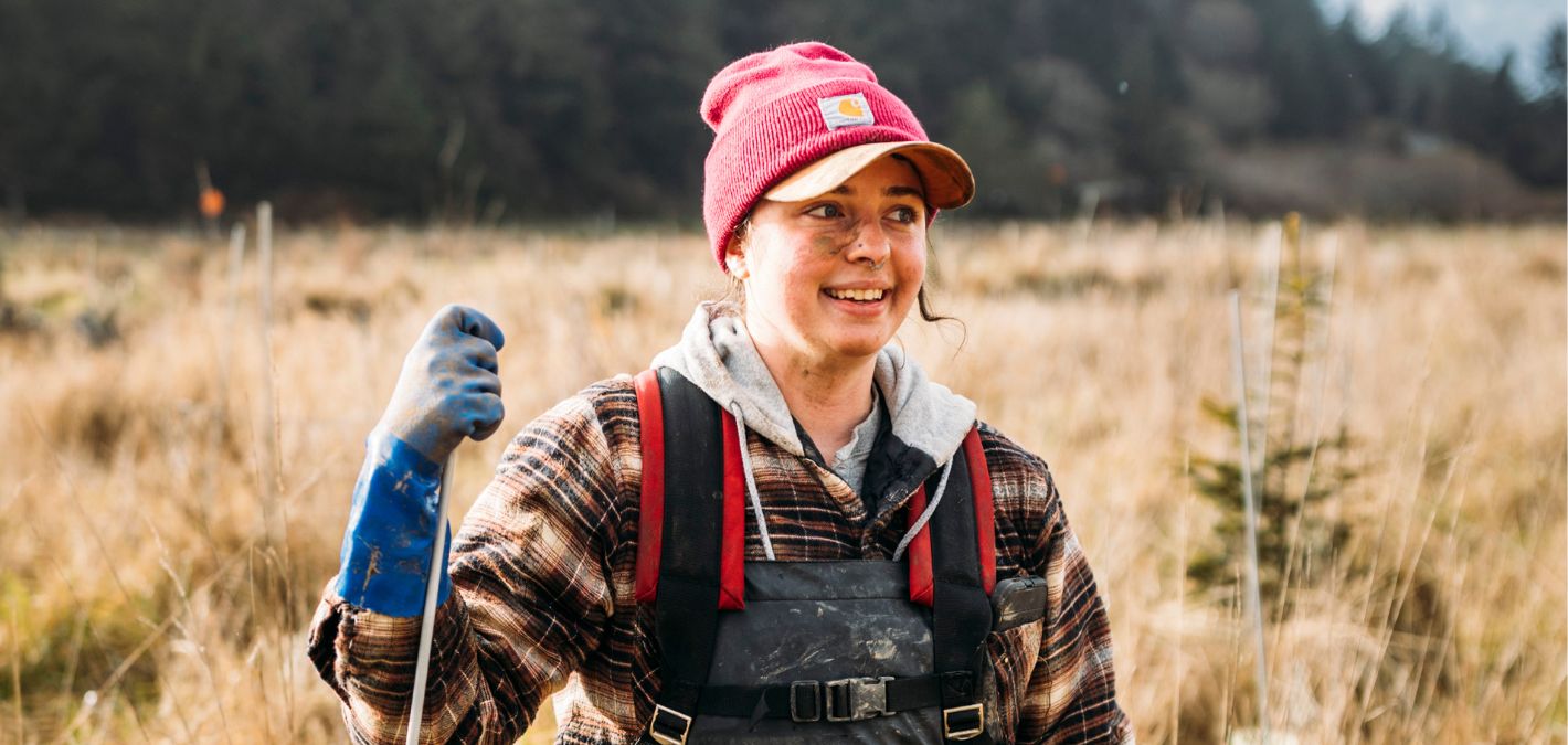 woman tree planter oregon 