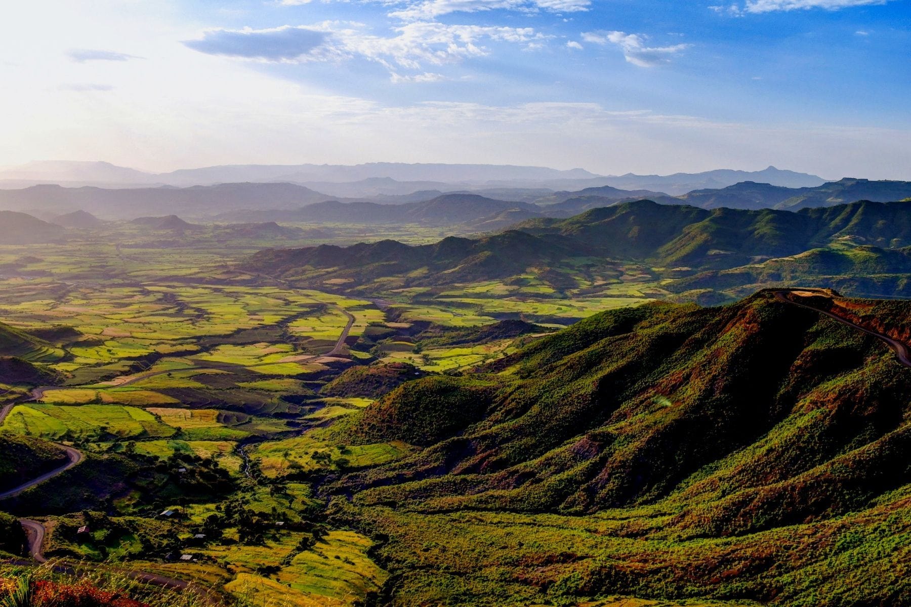 landscape of ethiopian hills and forest