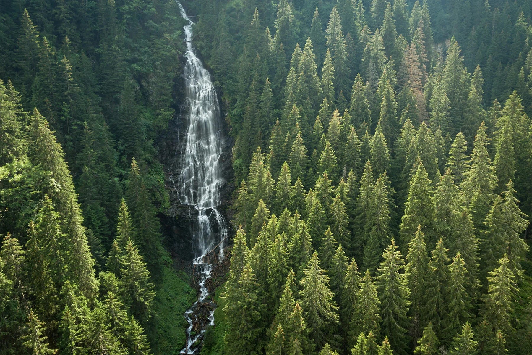 Romania waterfall Fagaras mountains