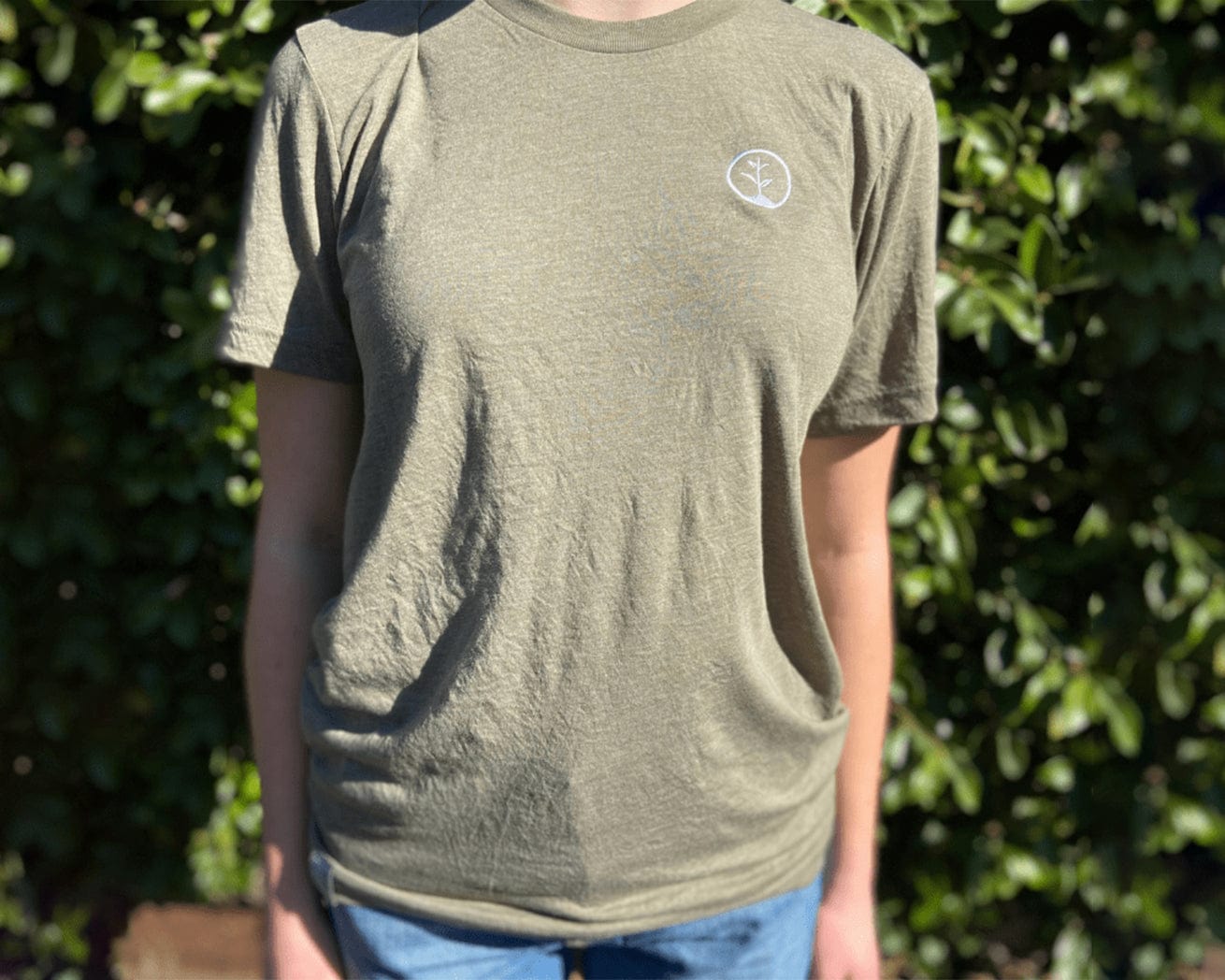 Embroidered T-Shirt in Olive