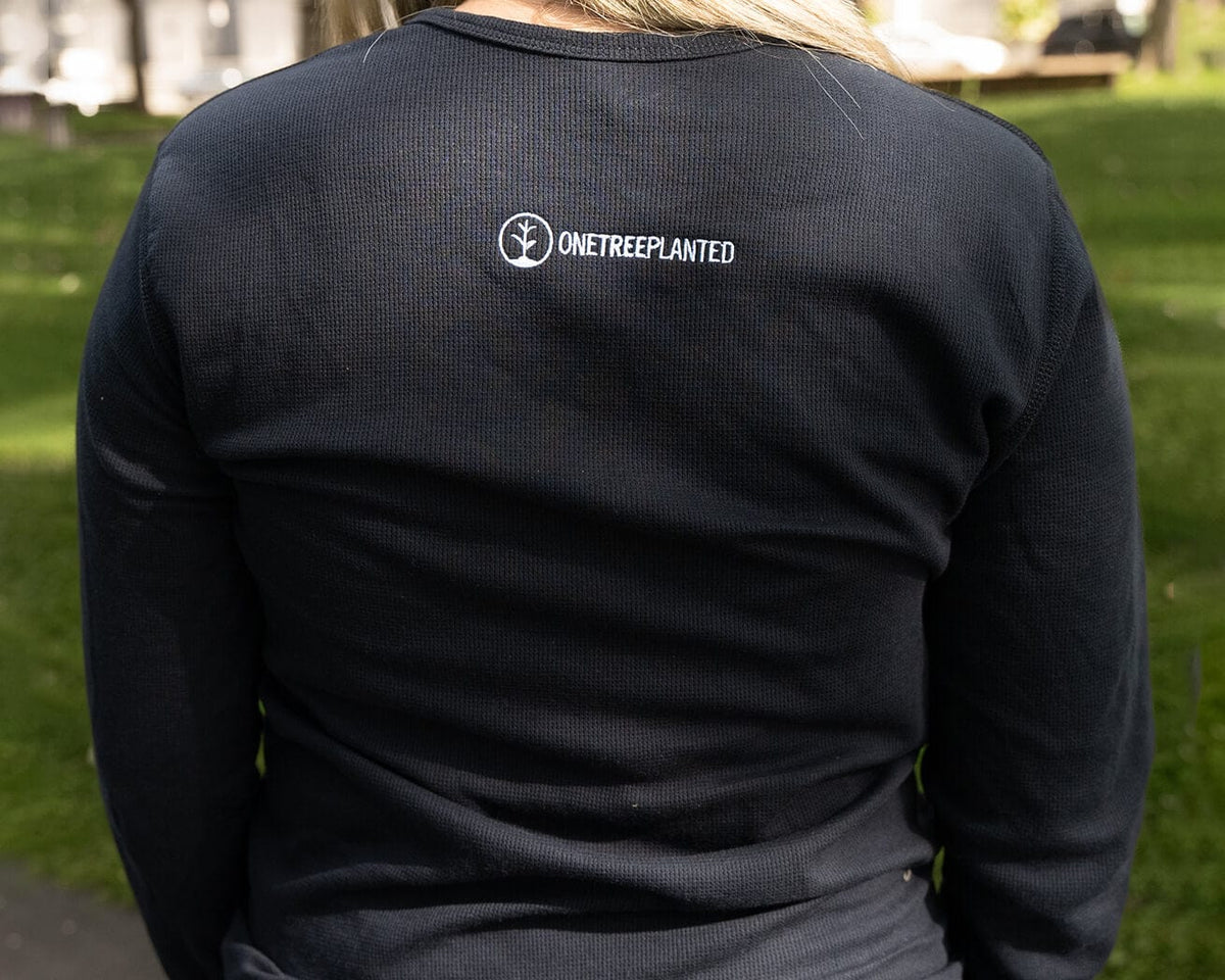Back of Black Thermal Long-Sleeve 